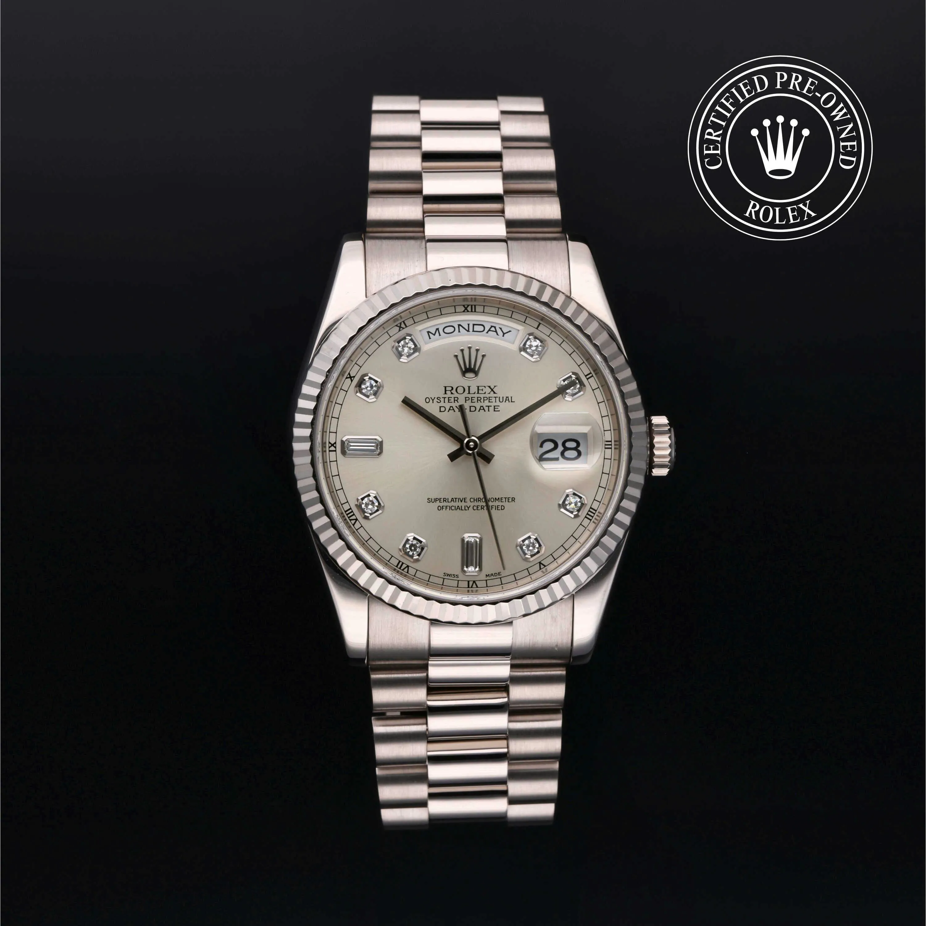 Rolex Day-Date 36 118239-0086 36mm White gold Silver