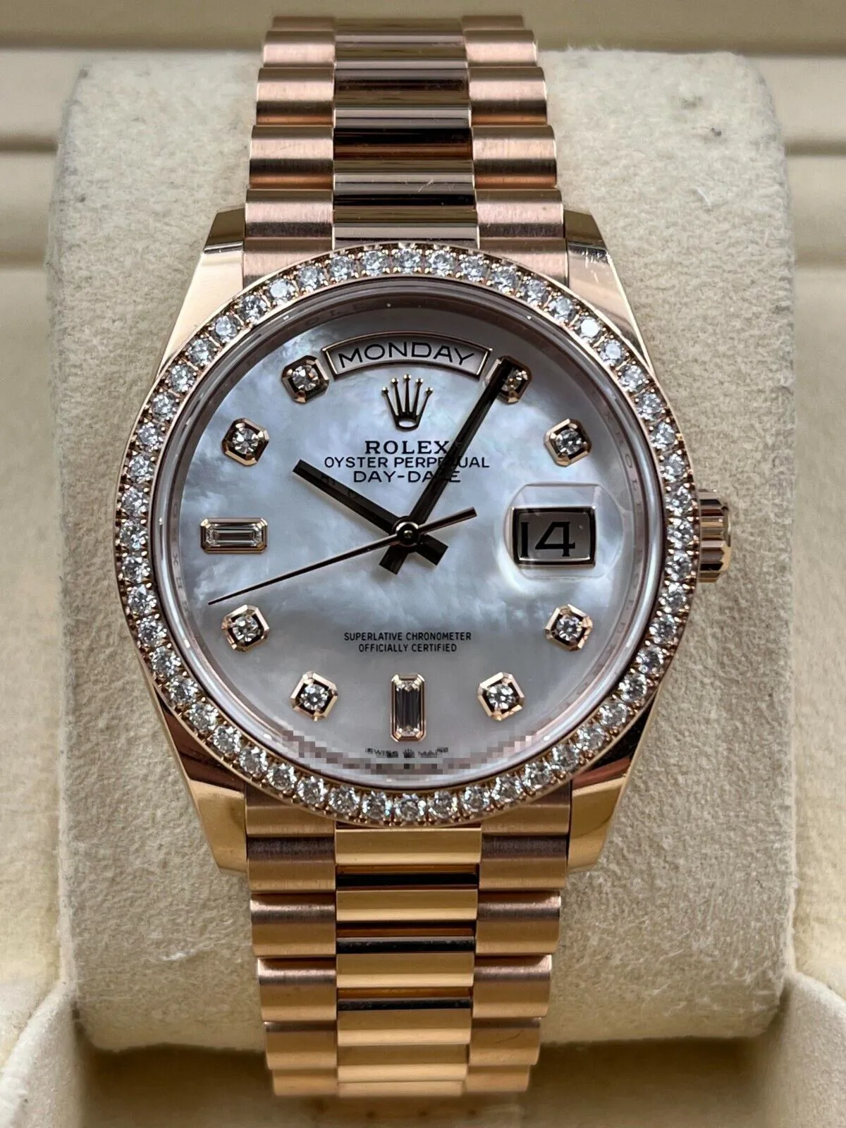 Rolex Day-Date 36 128345RBR 36mm Rose gold Mother-of-pearl