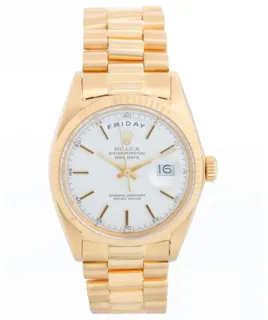 Rolex Day-Date 36 1803 Yellow gold Silver