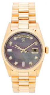 Rolex President 18238 36mm Yellow gold Tahitian mother of pearl