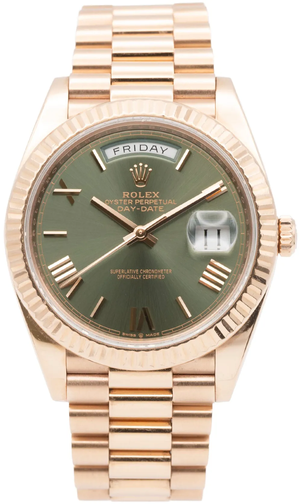 Rolex Day-Date 40 228235 40mm Rose gold Green