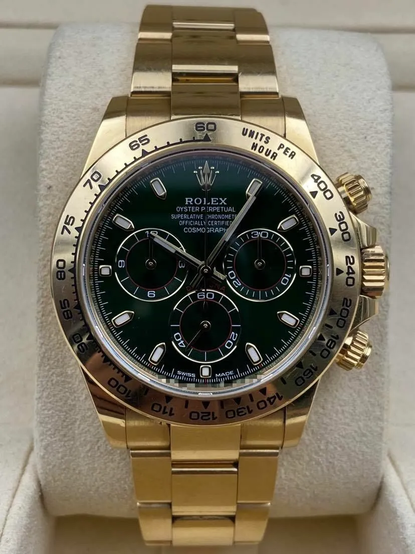 Rolex Daytona 116508 40mm Yellow gold Green