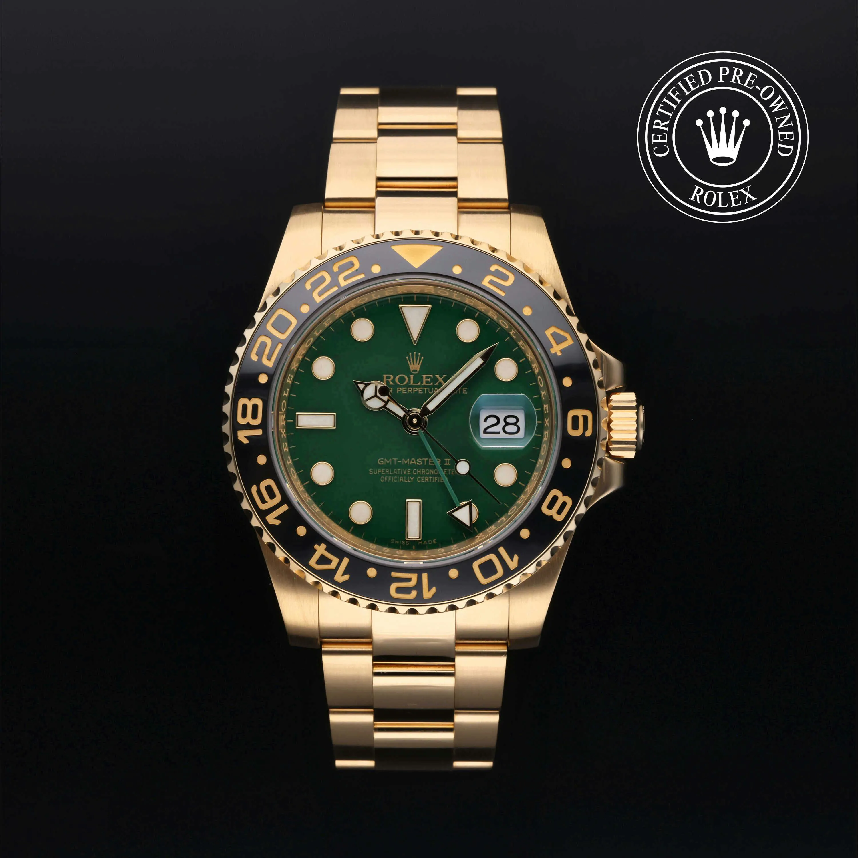 Rolex GMT-Master II 116718LN-0002 40mm Yellow gold Green