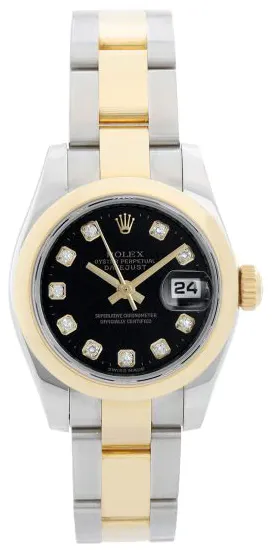 Rolex Lady-Datejust 179163 26mm Yellow gold and Stainless steel Black