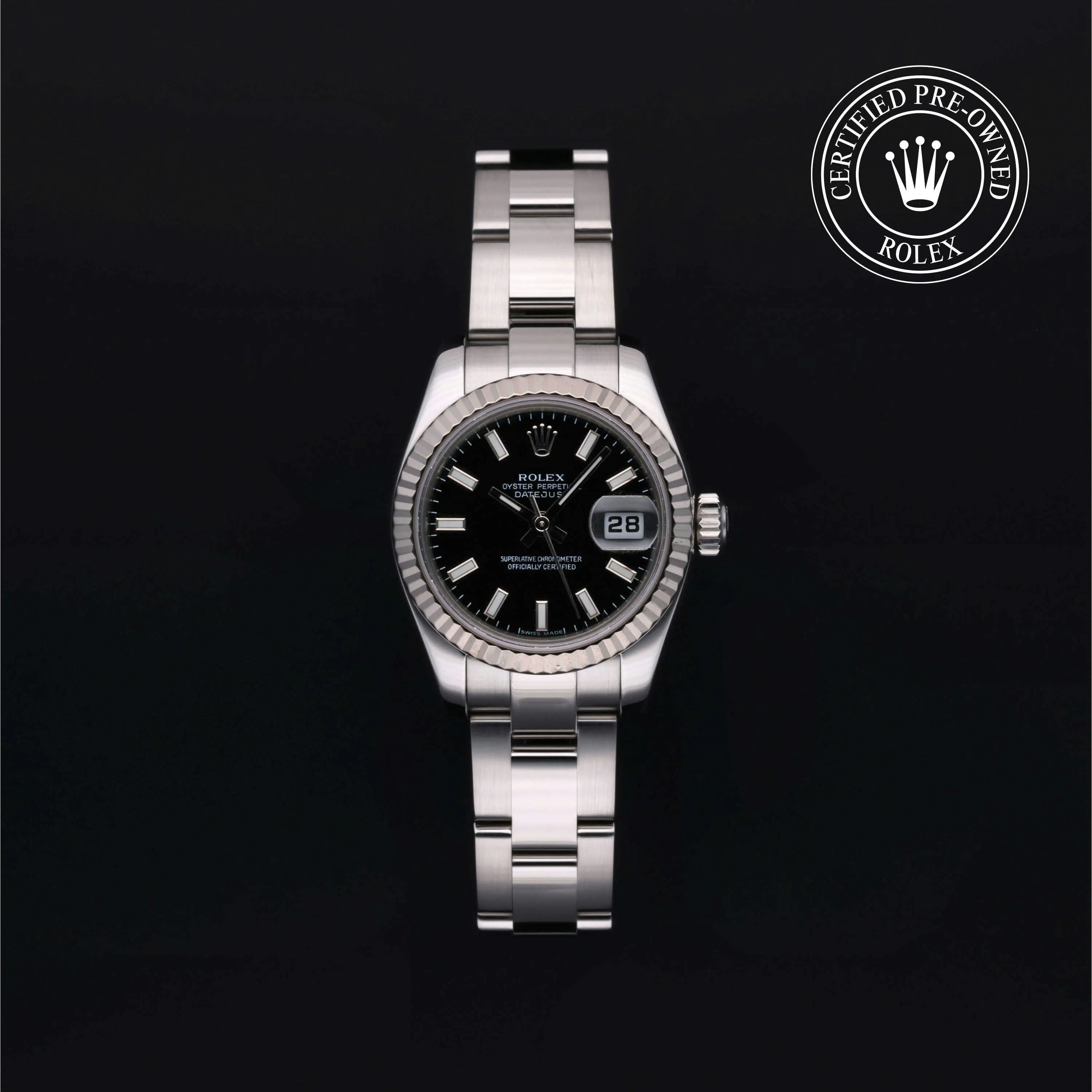 Rolex Lady-Datejust 179174 26mm Stainless steel Black