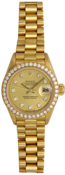 Rolex Lady-Datejust 69138 26mm Yellow gold Champagne