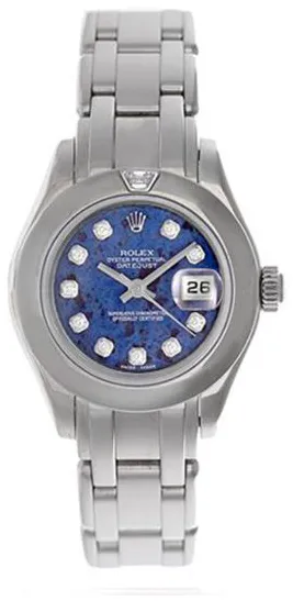 Rolex Lady-Datejust Pearlmaster 80329 29mm White gold Blue