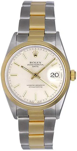 Rolex Oyster Perpetual Date 15203 34mm Yellow gold and Stainless steel Silver