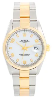 Rolex Oyster Perpetual Date 15203 Yellow gold and Stainless steel White