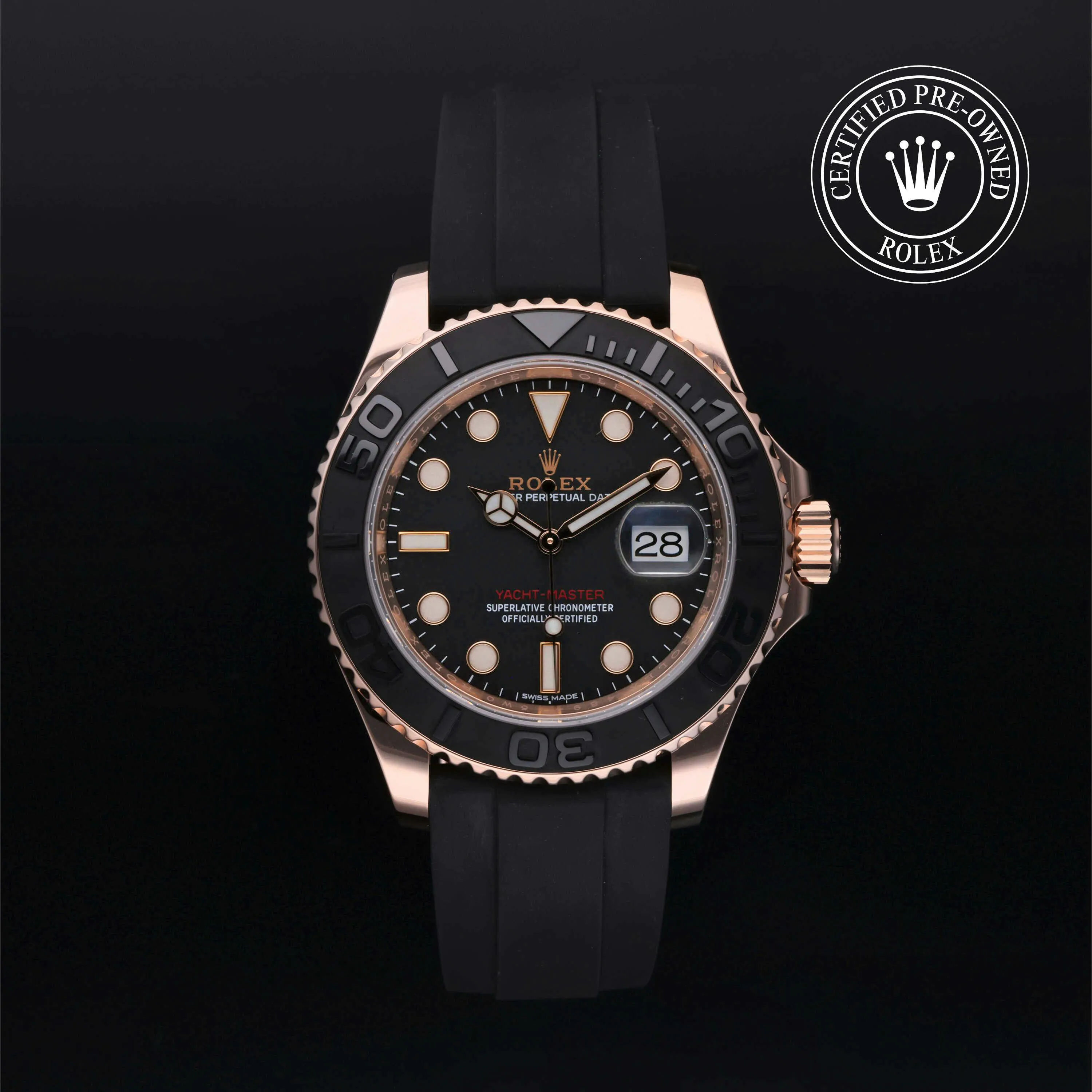 Rolex Yacht-Master 116655-0001 40mm Rose gold Black