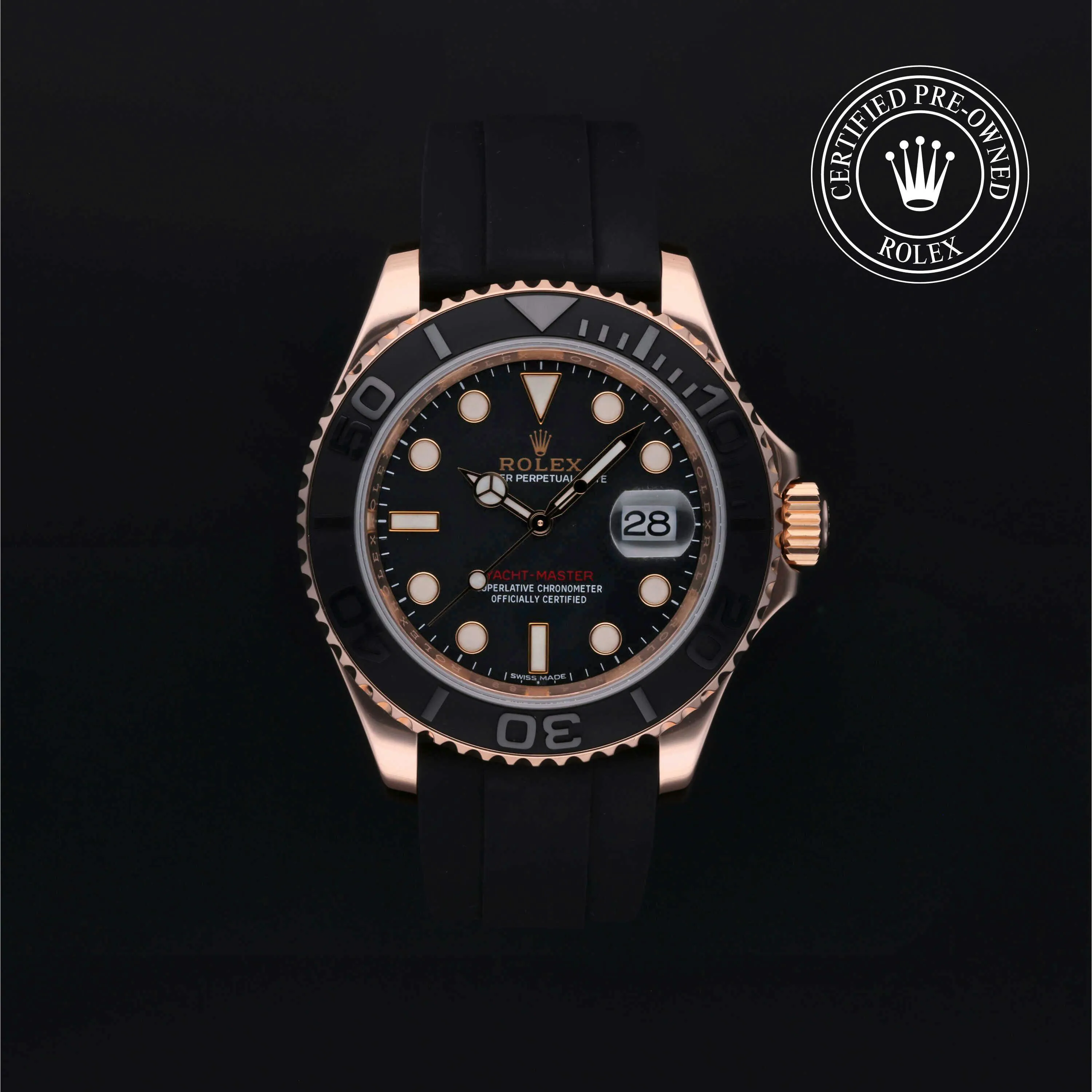 Rolex Yacht-Master 116655-0001 40mm Rose gold Black