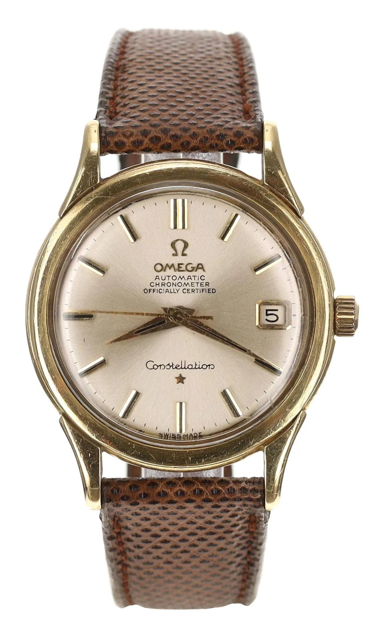 Omega Constellation 1036 35mm 18k yellow gold Silver