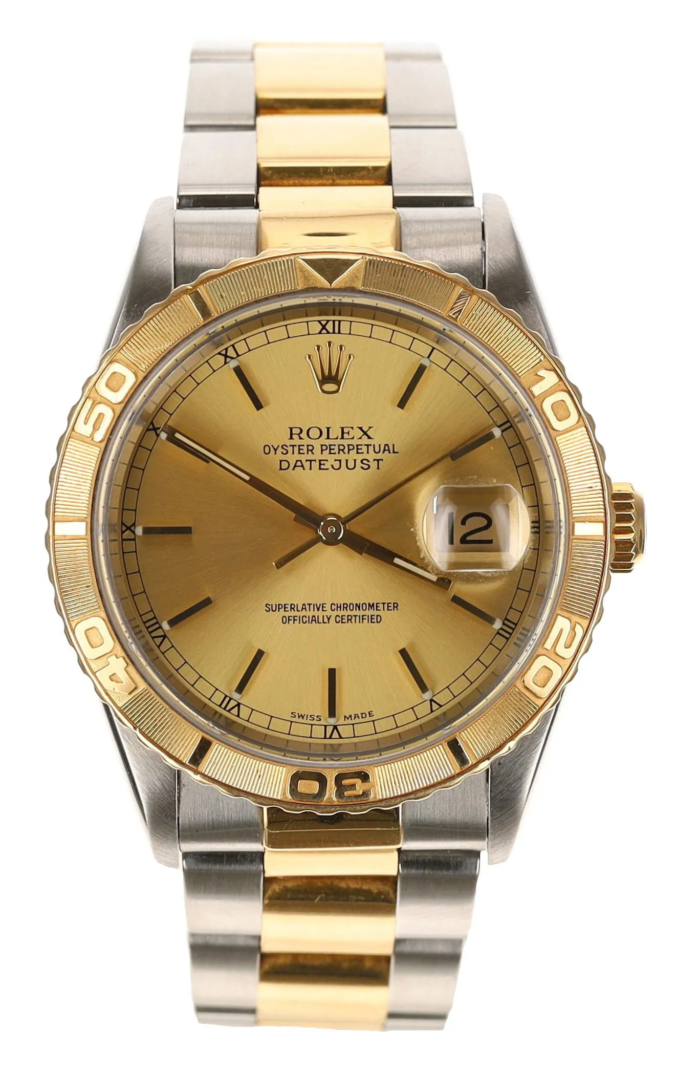 Rolex Datejust Turn-O-Graph 16263 37mm Yellow gold and Stainless steel Champagne