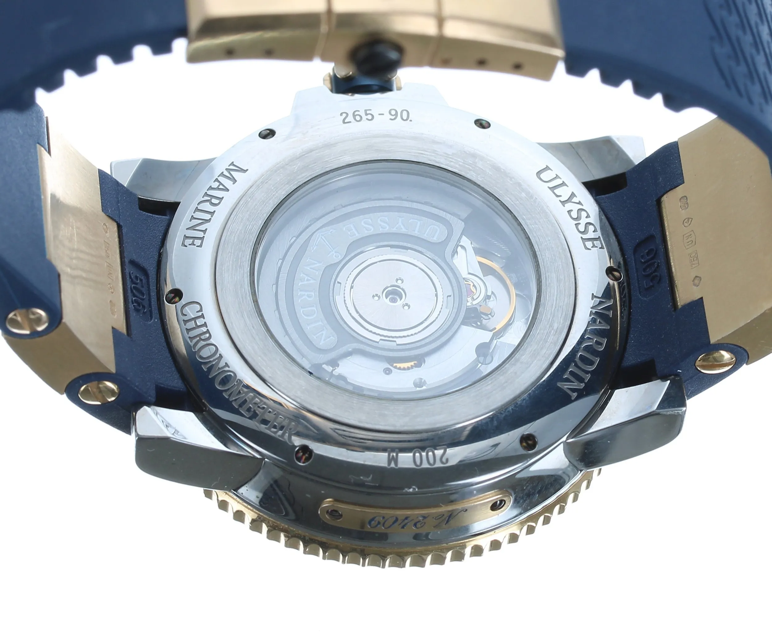 Ulysse Nardin Maxi Marine Diver 265-90-3/93 47mm Titanium and 18k yellow gold Blue 5