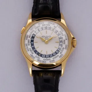 Patek Philippe World Time 5110J 18k yellow gold Silver