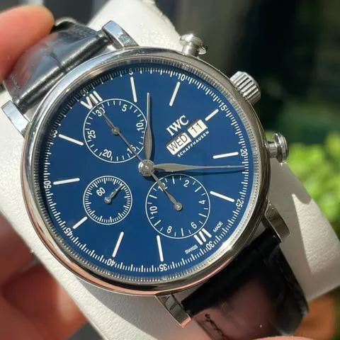 IWC Portofino Chronograph IW391023 42mm Stainless steel Blue 2