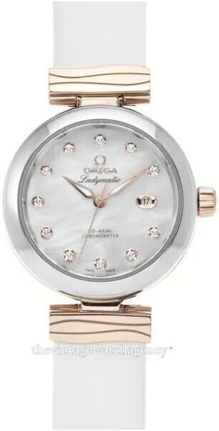 Omega De Ville 425.22.34.20.55.004 34mm Brushed/polished steel 18 carat rose gold White