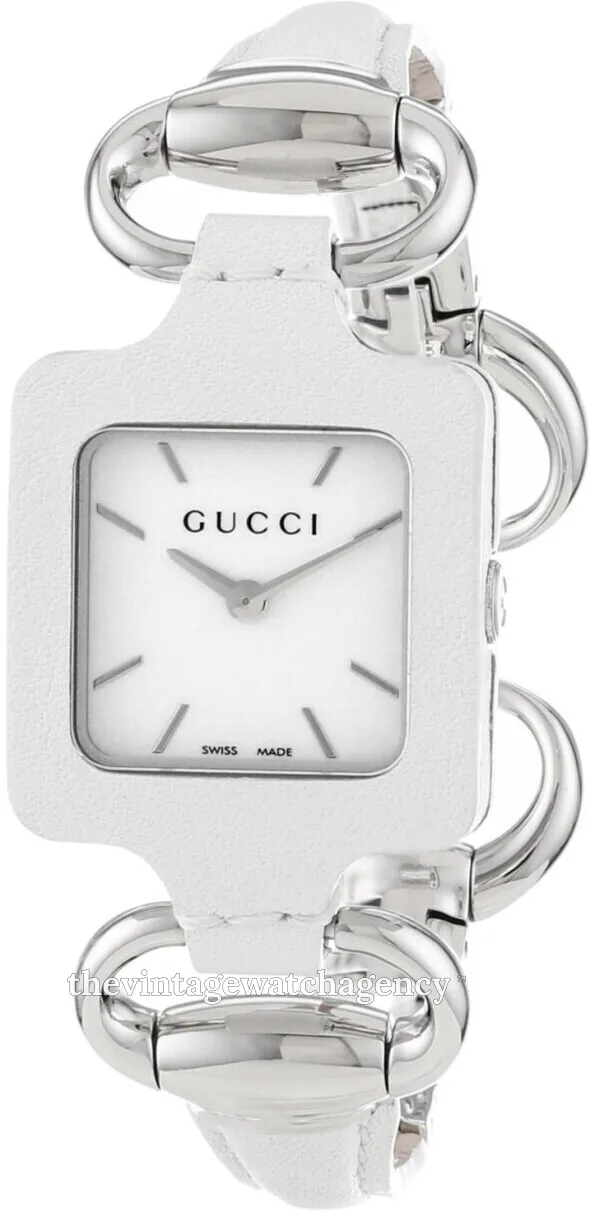 Gucci 130 MD YA130404 Stainless steel White