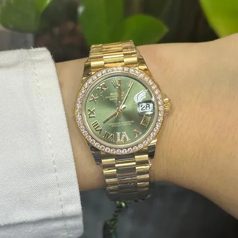 Rolex Datejust 31 278288RBR 31mm Yellow gold Green