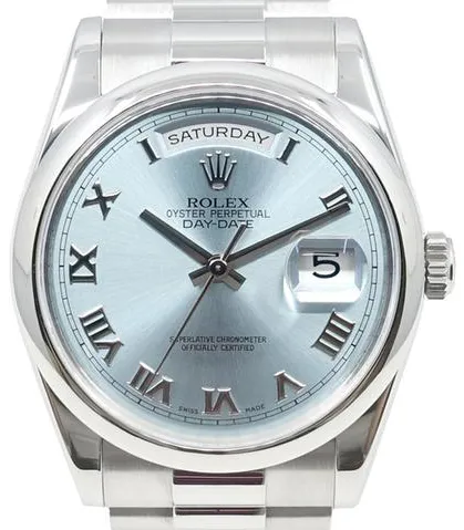 Rolex Day-Date 36 118206 36mm Platinum Blue