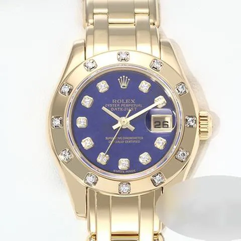 Rolex Lady-Datejust Pearlmaster 80318 29mm Yellow gold Blue