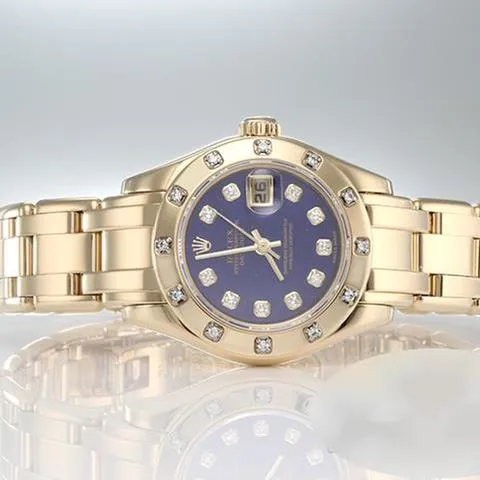 Rolex Lady-Datejust Pearlmaster 80318 29mm Yellow gold Blue 3