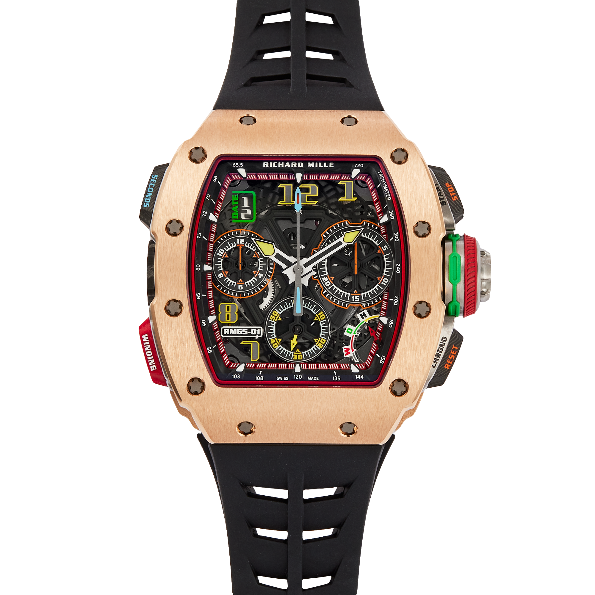 Richard Mille RM 65-01 RM65-01 RG 44mm Rose gold Transparent