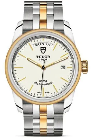 Tudor Glamour 56003-0112 39mm Yellow gold and Stainless steel White