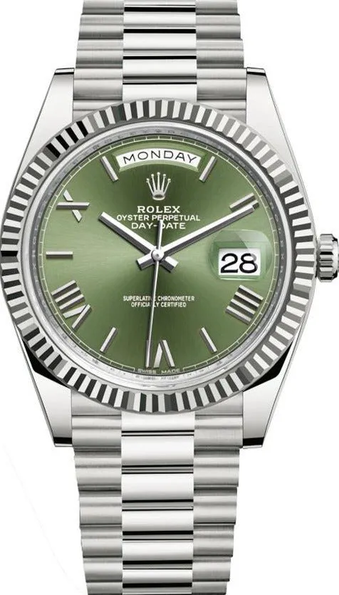 Rolex Day-Date 40 228239 40mm White gold and 18k white gold Green