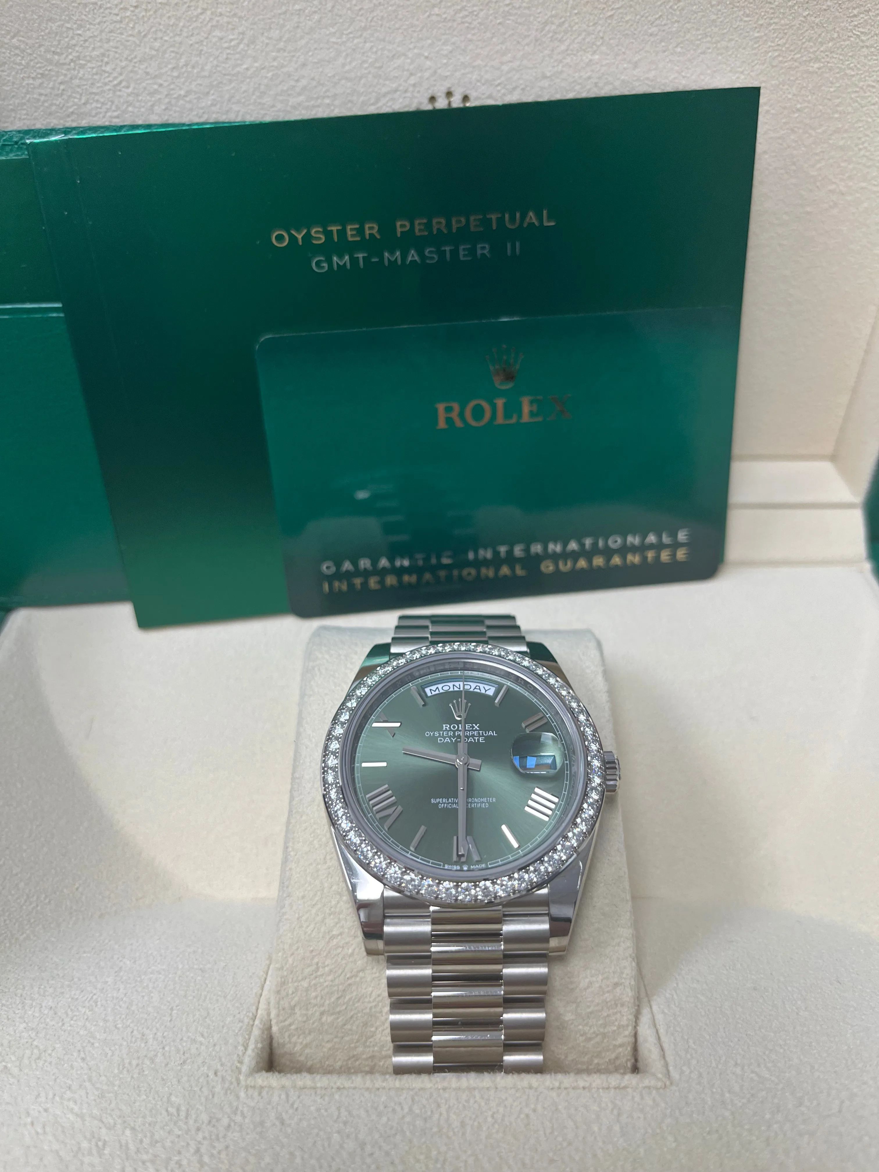 Rolex Day-Date 40 228349RBR 40mm White gold and 18k white gold Green 4