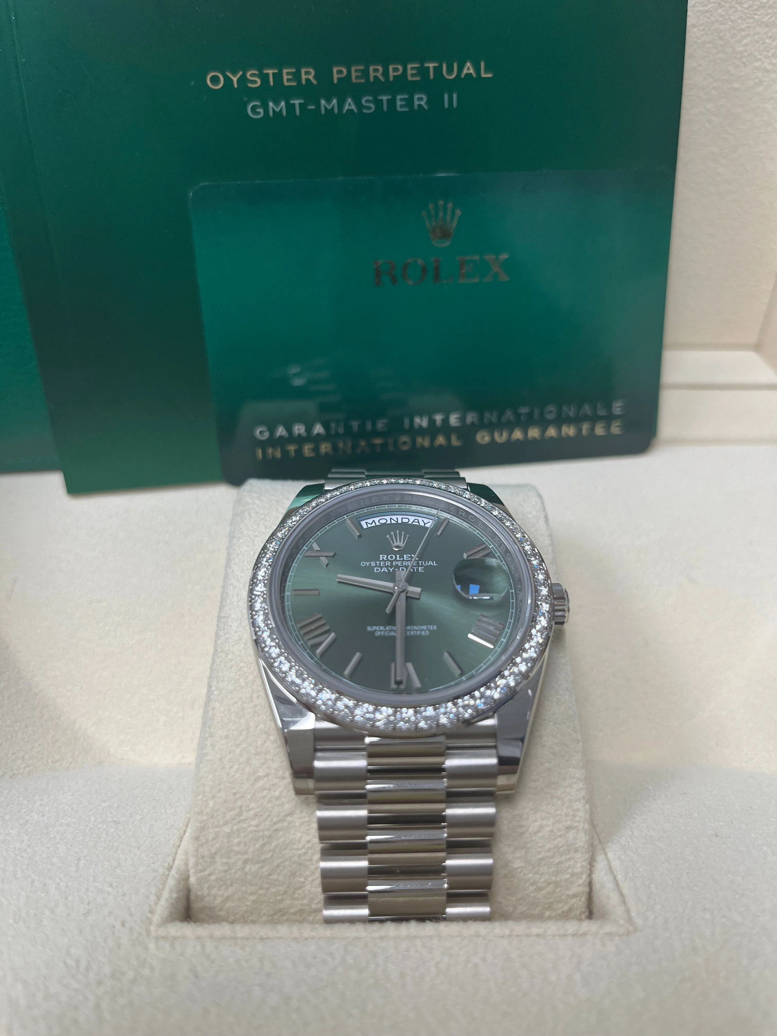 Rolex Day-Date 40 228349RBR 40mm White gold and 18k white gold Green 6