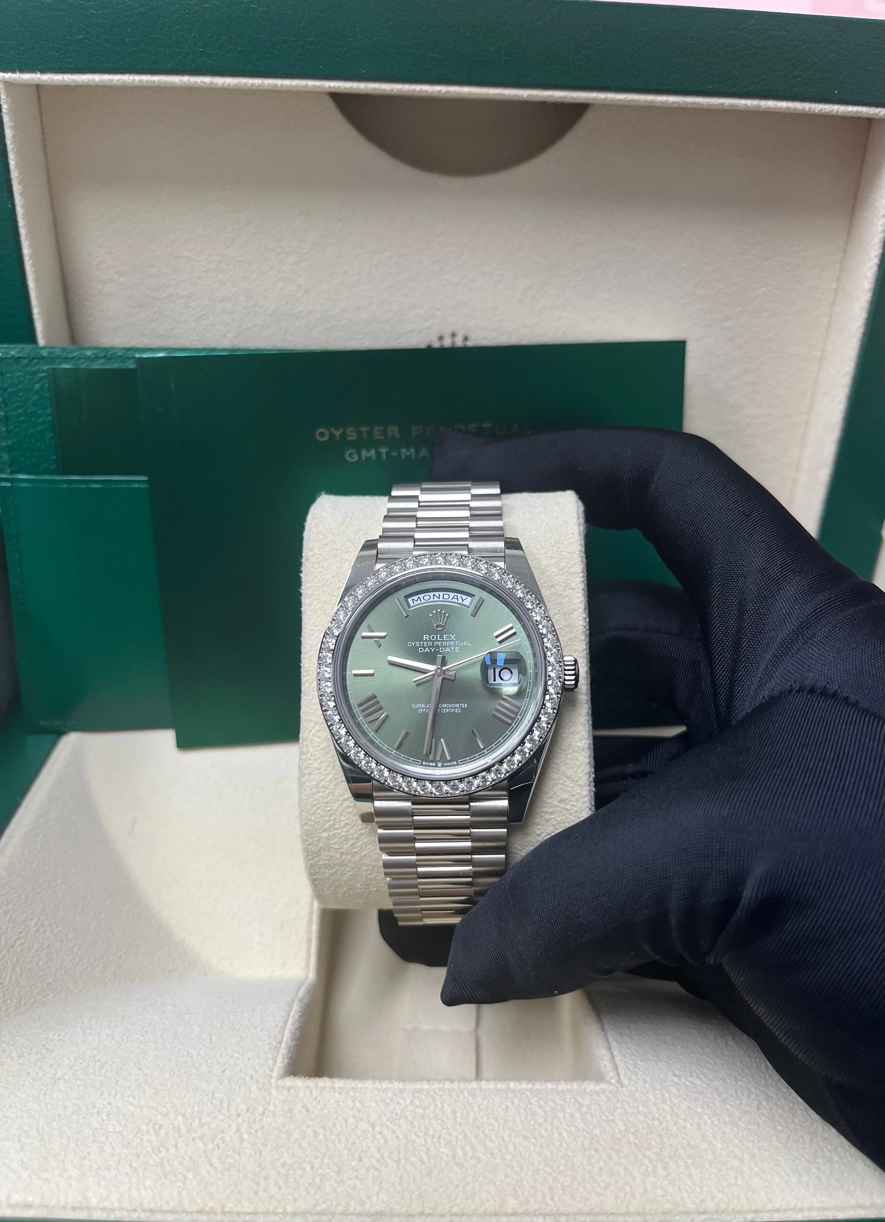 Rolex Day-Date 40 228349RBR 40mm White gold and 18k white gold Green 7