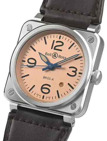 Bell & Ross Instruments BR03A-GB-ST/SCA 41mm Stainless steel Salmon