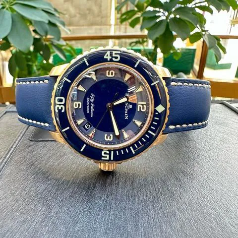 Blancpain Fifty Fathoms 5015-3603C-63B 45mm Rose gold Blue