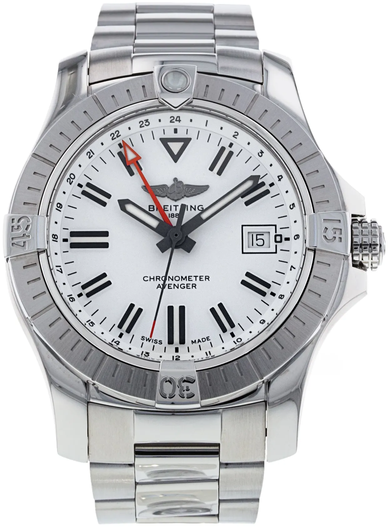 Breitling Avenger A32397 43mm Stainless steel White Baton