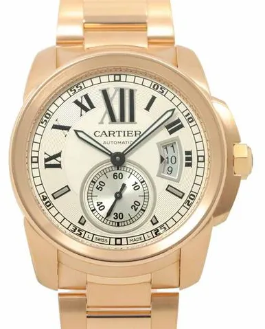 Cartier Caliber W7100018 42mm Rose gold Silver