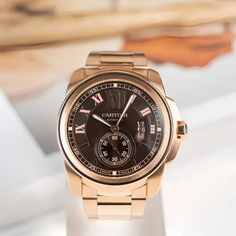 Cartier Caliber W7100040 42mm Rose gold Brown