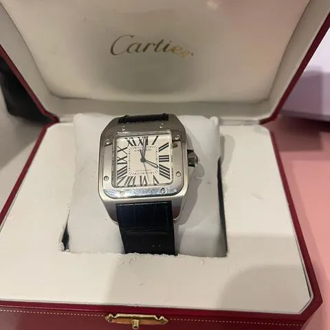 Cartier Santos 100 2656 38mm Stainless steel White