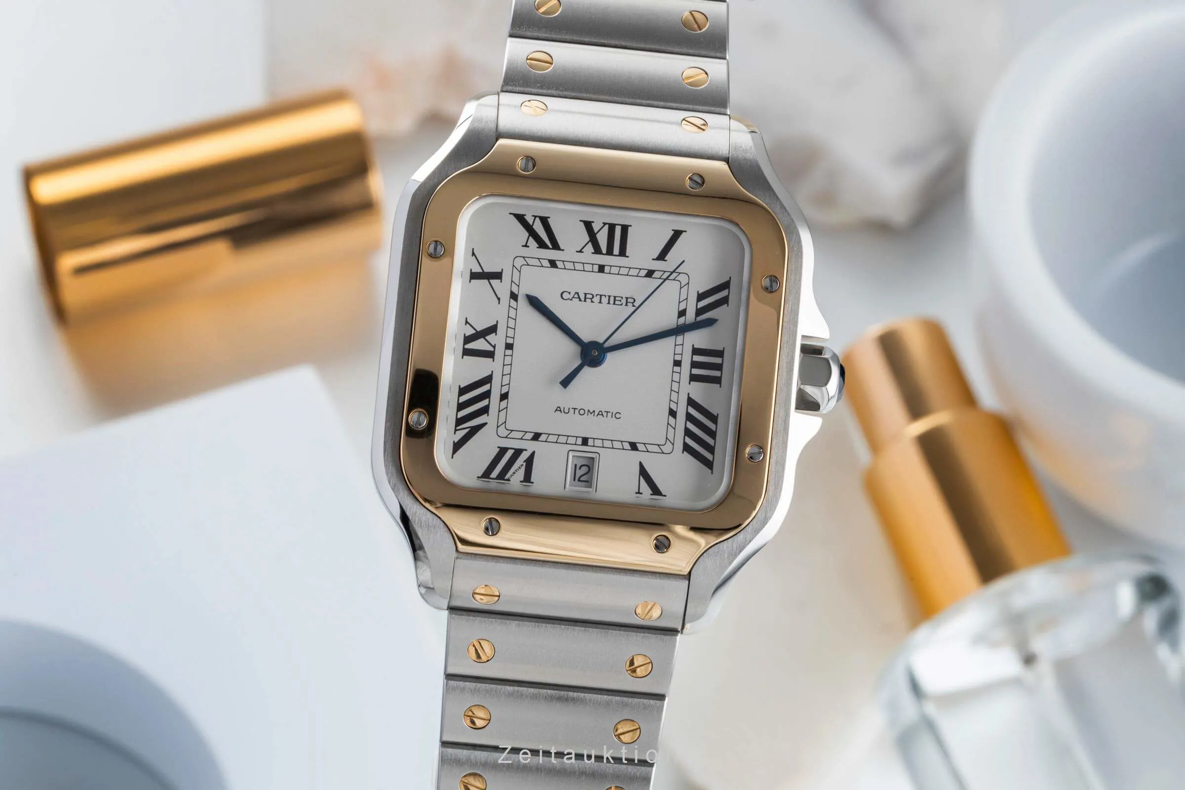 Cartier Santos W2SA0006 38mm Yellow gold and Stainless steel Silver