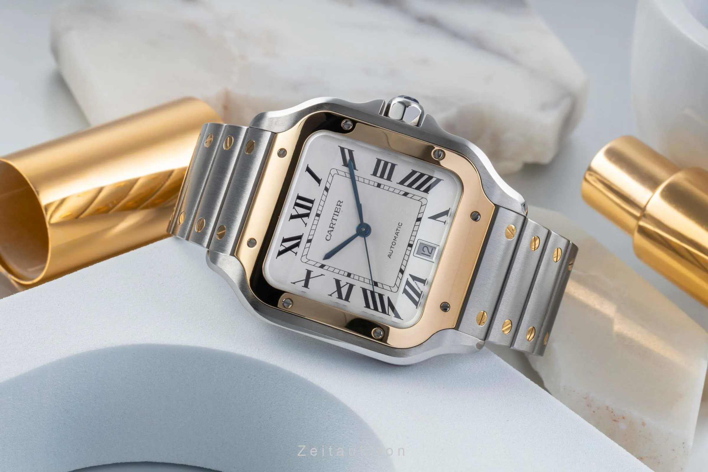 Cartier Santos W2SA0006 38mm Yellow gold and Stainless steel Silver 1