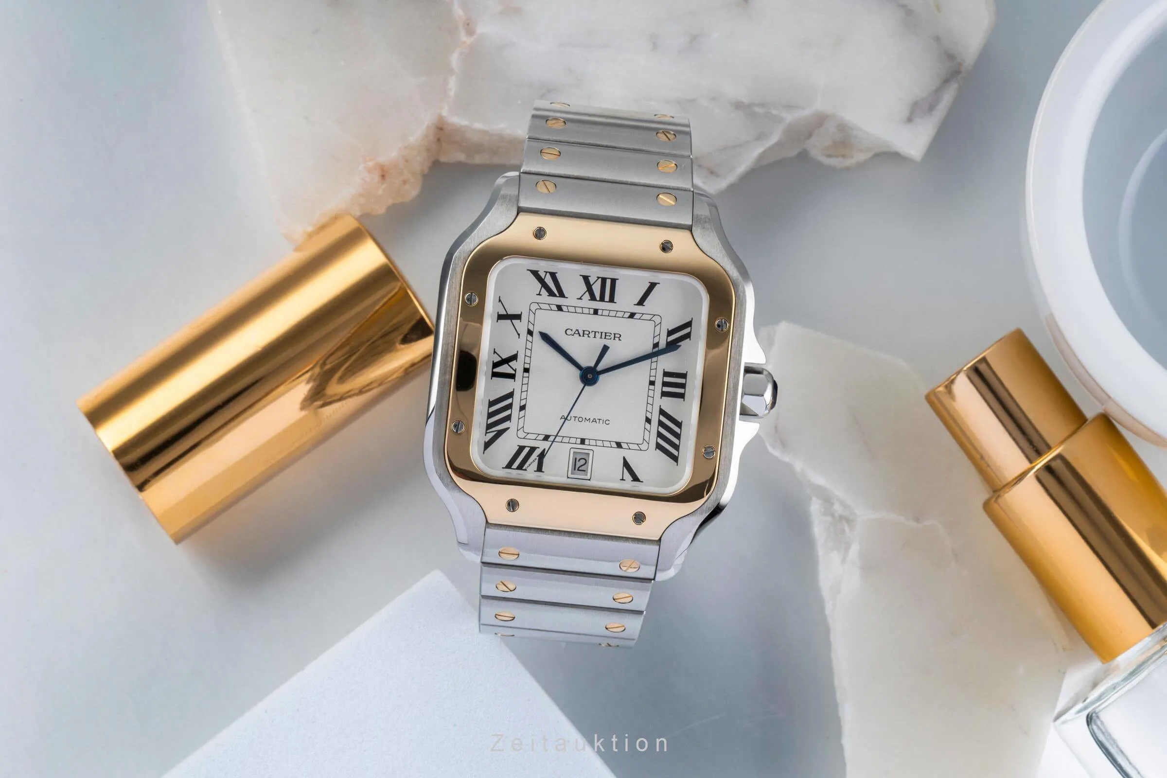 Cartier Santos W2SA0006 38mm Yellow gold and Stainless steel Silver 2