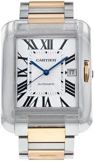 Cartier Tank Anglaise w5310006 Rose gold and Stainless steel Silver Roman Numeral