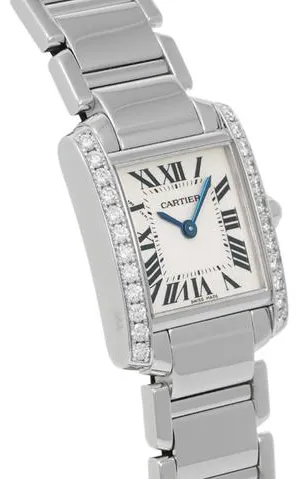 Cartier Tank Française W4TA0008 20mm White gold Silver 2