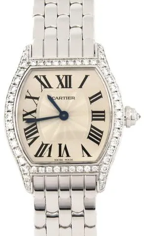 Cartier Tortue WA501011 24mm White gold Silver