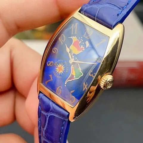 Franck Muller Cintree Curvex 7502 QZ 29mm Rose gold Blue 4