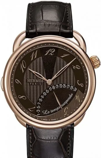 Hermès Arceau 038093WW00 43mm Rose gold Brown