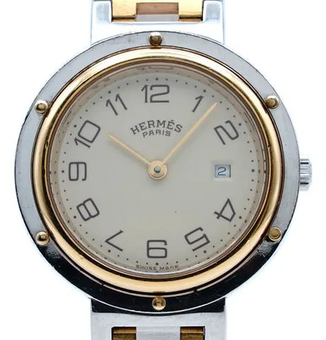 Hermès Clipper エルメス クリッパー 30mm Yellow gold and Stainless steel Ivory