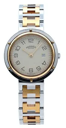 Hermès Clipper エルメス クリッパー 30mm Yellow gold and Stainless steel Ivory 1