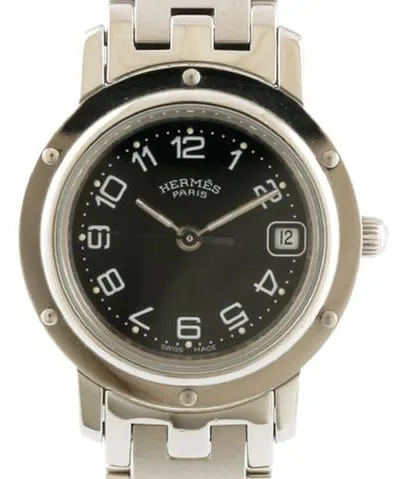 Hermès Clipper 23.5mm Stainless steel Black