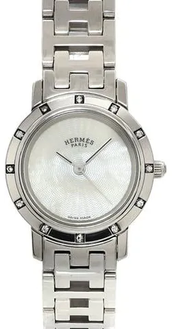 Hermès Clipper 29mm Stainless steel White